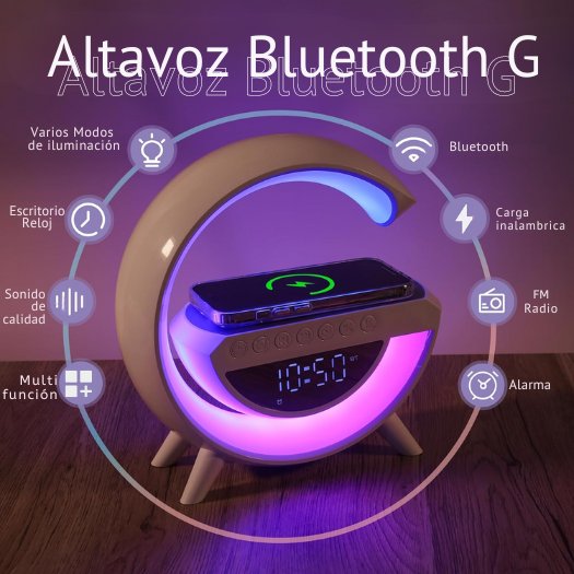 Altavoz Bluetooth G 3 en 1 + Cargador inalámbrico + Lámpara Led